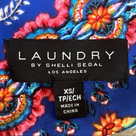 Laundry by Shelli Segal Draped Floral Colorful Blouse NWT - Picture 8 of 9